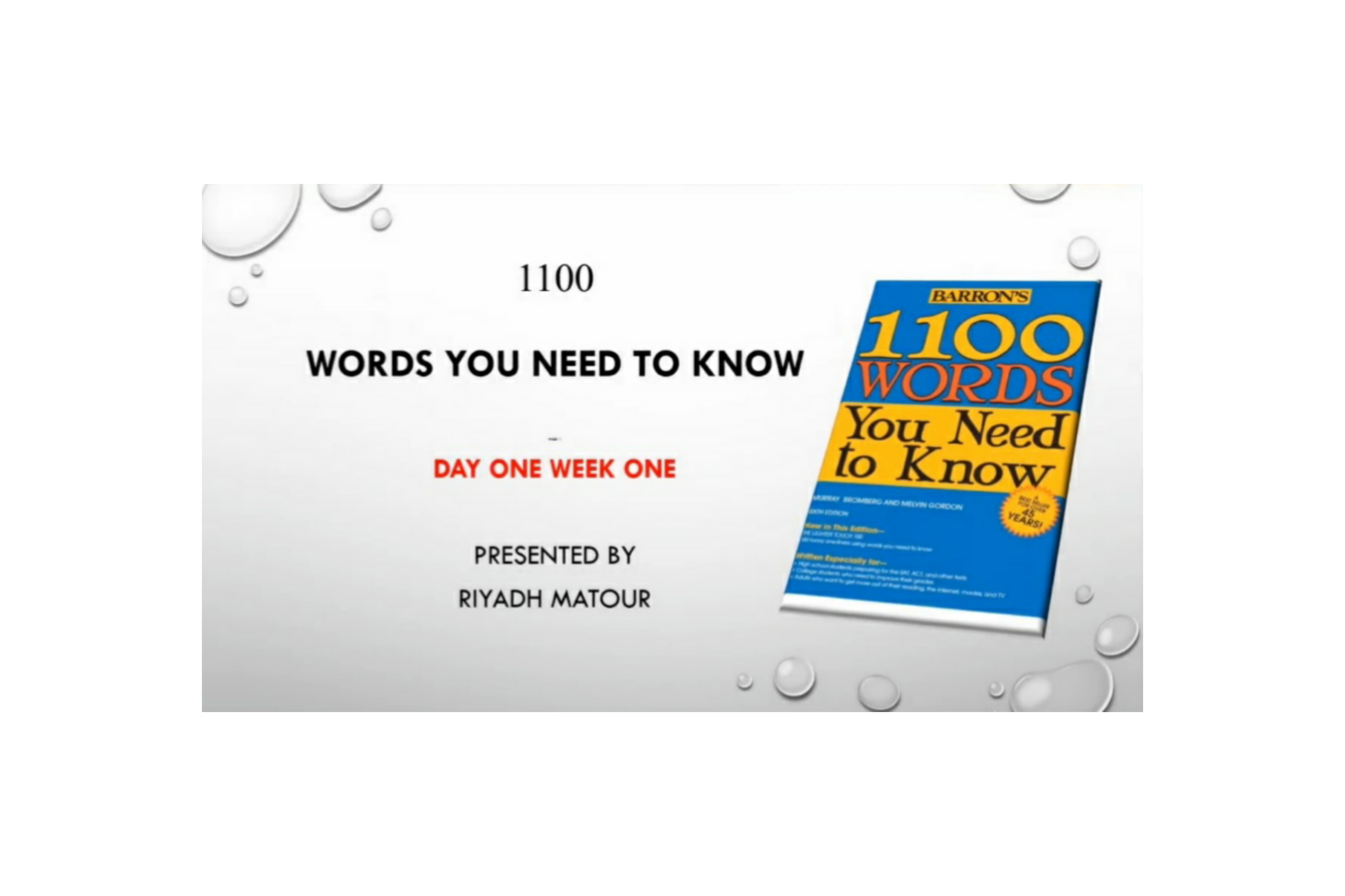تدریس درس اول کتاب 1100 واژه