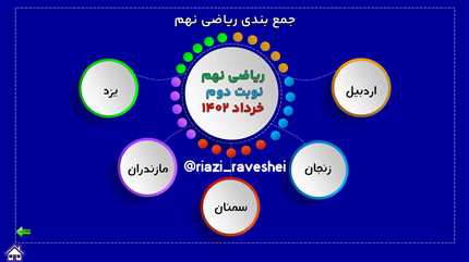 پاورپوینت ۵ آزمون نوبت دوم ریاضی نهم