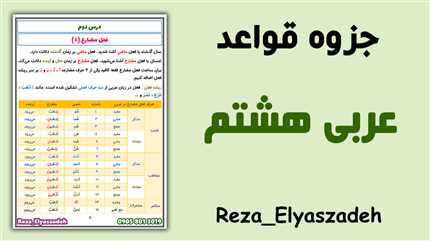 جزوه پی دی اف قواعد عربی هشتم